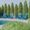 Flash Furniture Blue Adirondack Patio Chairs with Cupholder, 4PK 4-LE-HMP-1045-10-BL-GG - alternate 1